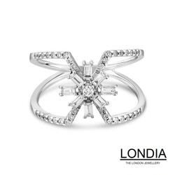 0.43 karat Pırlanta Çift Bantlı Yüzük / Eşsiz Pırlanta Yüzük /1121905 - Londia Jewellery