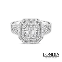 0.40 ct Londia Natural Diamond Baguette Fashion Ring / F Rare White /1123997 - Londia Jewellery