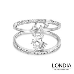 0.48 karat Pırlanta Çift Bantlı Yüzük / Eşsiz Pırlanta Yüzük /1121974 - Londia Jewellery