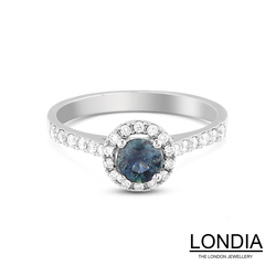 0.49 karat Safir ve 0.28 karat Pırlanta Nişan Yüzüğü / 1119138 - Londia Jewellery