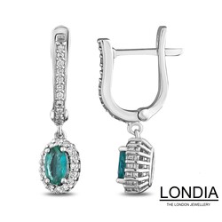 0.50 ct Oval Cut Natural Emerald and 0.20 ct Diamond Earring / 1118825 - Londia Jewellery