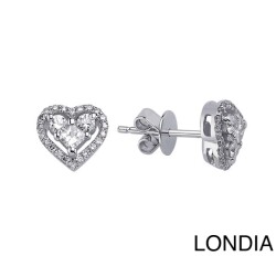 0.50 ct Londia Natural Diamond Heart Earring / Unique Princess and Round Cut Diamond Earring / 1137335 - Londia Jewellery