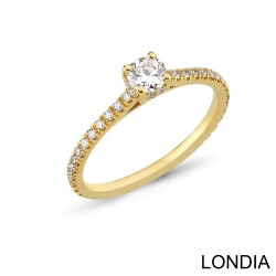 0.50 Karat Natürlicher Side Diamant Verlobungsring / F GIA Zertifiziert / 1131962 - Londia Jewellery