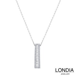 0.50 ct Londia Special Design Natural Diamond Baguette Necklace / F Rare White / 1144515 - 1