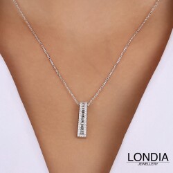 0.50 ct Londia Special Design Natural Diamond Baguette Necklace / F Rare White / 1144515 - 2