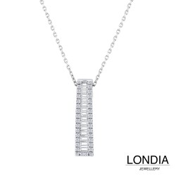 0.50 ct Londia Special Design Natural Diamond Baguette Necklace / F Rare White / 1144515 - 3