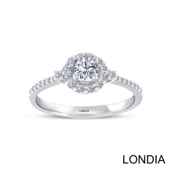 0.50 Karat Londia Mira Pırlanta Halo Yüzük / F Gia Sertifikalı /1126258 - Londia Jewellery