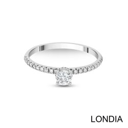 0.50 Karat Natürlicher Side Diamant Verlobungsring F GIA Zertifiziert / 1113413 - Londia Jewellery