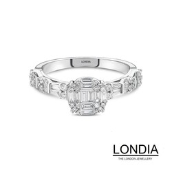 0.52 ct Baguette Engagement Ring / Brillant Diamond Gold Ring / 1124292 - Londia Jewellery