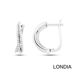 0.5O ct Lines Natural Diamond Hoop Earring / 1123112 - Londia Jewellery