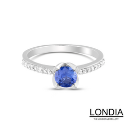 0.55 karat Safir ve 0.15 karat Pırlanta Nişan Yüzüğü / Safir Tektaş Yüzük / 1112538 - Londia Jewellery