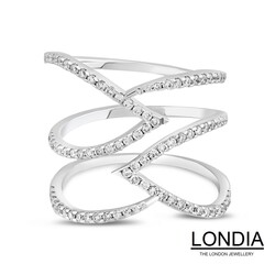 0.57 karat Pırlanta Çift Bantlı Yüzük / Eşsiz Pırlanta Yüzük /1122172 - Londia Jewellery