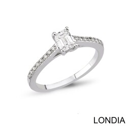 0.60 Karat Pırlanta Kenar Taşlı Tektaş Yüzük / F GIA Sertifikalı / 1125499 - Londia Jewellery