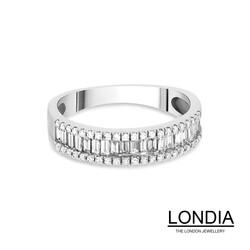 0.62 ct Wedding Ring / Baguette Diamond Ring / 14K Gold Ring / Round and Emerald Cut Brilliant Diamond Ring 1109336 - Londia Jewellery