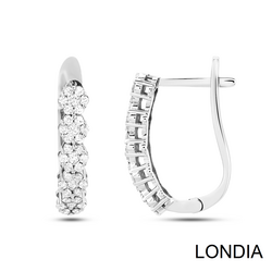 0.64 ct Floral Design Hoop Diamond Earrings 1125422 - Londia Jewellery