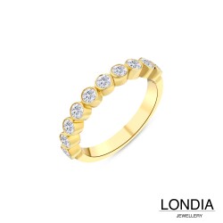 0.65 karat Yarımtur Alyans / Pırlanta Yüzük / 14K Altın Yüzük / Yuvarlak Kesim Parlak Pırlanta Yüzük 1127236 - Londia Jewellery