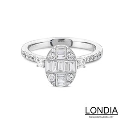 0.66 ct Baguette Engagement Ring / Brillant Diamond Gold Ring / 1124339 - Londia Jewellery