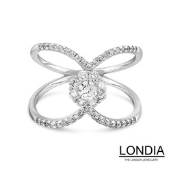 0.68 karat Pırlanta Çift Bantlı Yüzük / Eşsiz Pırlanta Yüzük /1122018 - Londia Jewellery