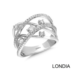 0.73 karat Pırlanta Lines Moda Yüzük / 18 Ayar Altın ve Pırlanta 6,36 gram / Pırlanta Çapraz Yüzük / 1115879 - 2