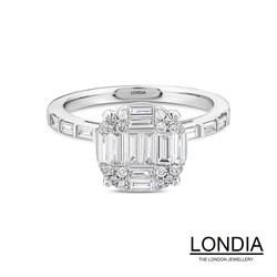 0.75 ct Natural Diamond Baguette Engagement Ring / 1124338 - Londia Jewellery