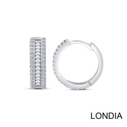 0.80 ct Londia Natural Diamond Baguette Hoop Earring / 1126469 - Londia Jewellery