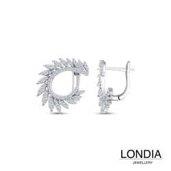 0.80 ct Londia Natural Diamond Earring / Design Hoop Earring / F Rare White / 1144669 - 