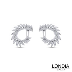 0.80 ct Londia Natural Diamond Earring / Design Hoop Earring / F Rare White / 1144669 - 2