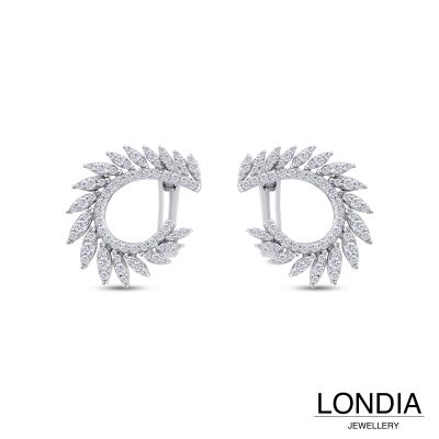 0.80 ct Londia Natural Diamond Earring / Design Hoop Earring / F Rare White / 1144669 - 2