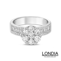 0.86 karat Doğal Pırlanta Nişan Yüzüğü / Baget Pırlanta Yüzük / 1123711 - Londia Jewellery