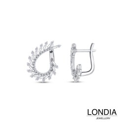 0.90 ct Londia Natural Diamond Earring / Design Hoop Earring / F Rare White / 1143134 - 