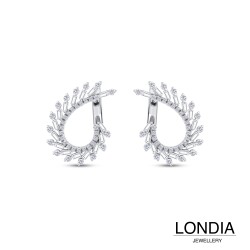 0.90 ct Londia Natural Diamond Earring / Design Hoop Earring / F Rare White / 1143134 - 2