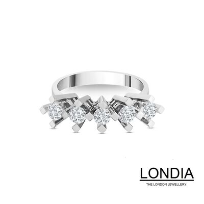 0.90 Karat Londia 5 Steine Diamant-Ehering / 1108767 - 2