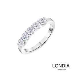 0.90 Karat Londia 5 Steine Diamant- Ehering / 1135215 - 1