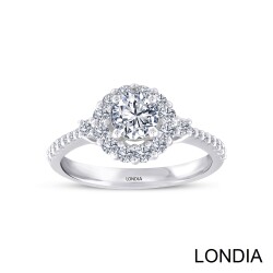 0.90 ct Londia Mira Diamond Halo Engagement Ring / F Gia Certified / 1126261 - Londia Jewellery