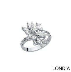 1 ct Londia Natural Marquise and Pear Cut Special Design Diamond Fashion Ring /1137063 - 3