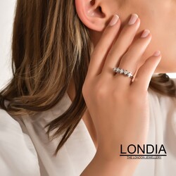 1 Karat Londia 5 Steine Diamant-Ehering / 1103093 - 3