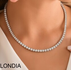 10 karat Pırlanta Su Yolu Kolye / Pırlanta Kolye / Sevgililer Günü Hediye Fikirleri 1116148 - Londia Jewellery