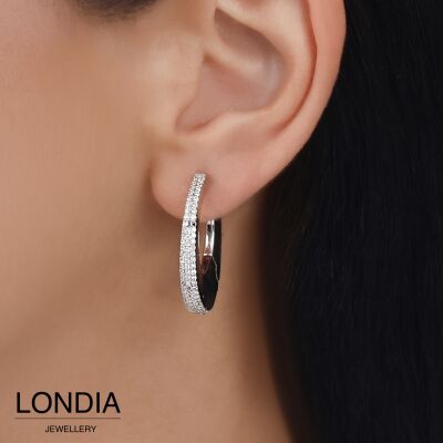 1.00 ct Londia Classy Natural Diamond Earring / Hoop Earring / F Rare White / 1144447 - 1