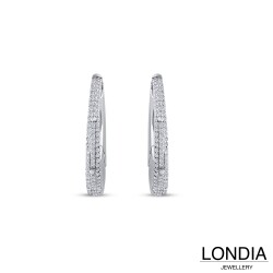 1.00 ct Londia Classy Natural Diamond Earring / Hoop Earring / F Rare White / 1144447 - 2