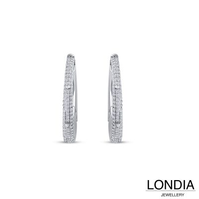 1.00 ct Londia Classy Natural Diamond Earring / Hoop Earring / F Rare White / 1144447 - 2