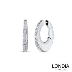 1.00 ct Londia Classy Natural Diamond Earring / Hoop Earring / F Rare White / 1144447 - 3