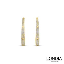 1.00 ct Londia Classy Natural Diamond Earring / Hoop Earring / F Rare White / 1144448 - 2