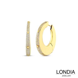 1.00 ct Londia Classy Natural Diamond Earring / Hoop Earring / F Rare White / 1144448 - 3