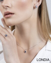 1.00 karat Safir ve 0.16 karat Pırlanta Küpe / 1124026 - 2