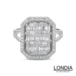 1.04 karat Baget Pırlanta Yüzük 14k Altın / 4.77 gram / Tasarım Yüzük /1123675 - Londia Jewellery