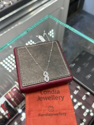 1.11 ct Baguette Lines Diamond Necklace / Gold Baguette and Round Cut Diamond Pendant / Design Baguette Necklace /1134480 - 2