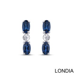 1.12 karat Safir ve 0.01 karat Pırlanta Küpe / 1126593 - 3