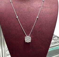 1.10 ct Londia Natural Diamond Magic Cluster Necklace / F Rare White / 1133718 - Londia Jewellery