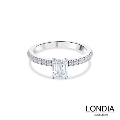 1.20 ct. Londia Natural Emerald Cut Diamond Classic Engagement Ring / F Color Gia Certified / 1138636 - 2