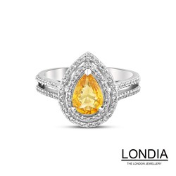 1.20 karat Sitrin ve 0.50 karat Doğal Pırlanta / Tasarım Pırlanta Yüzük / 1119818 - Londia Jewellery